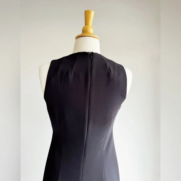 🖤 Vintage Liz Claiborne Black Dress – Classic Square Neck Midi (6) - Picture 7 of 8